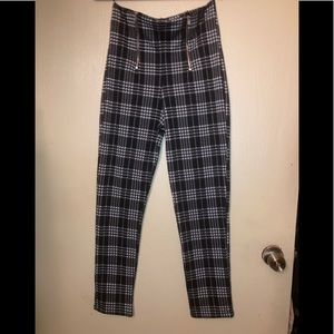 Plaid Zippered Pants